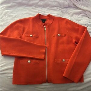 Orange Zip-Up Women's cardigan